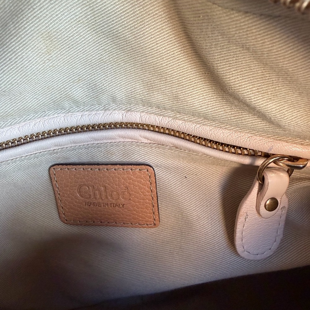Chloé Medium Paraty Tan Leather Satchel Crossbody Bag Made in Italy - Picture 5 of 7
